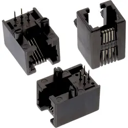 Socket, RJ11/RJ12/RJ14/RJ25, 6 pole, 6P6C, Cat 5, solder connection, through hole, 615006141121