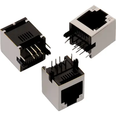 Socket, RJ11/RJ12/RJ14/RJ25, 6 pole, 6P6C, Cat 3, through hole, 615006143221 - 1