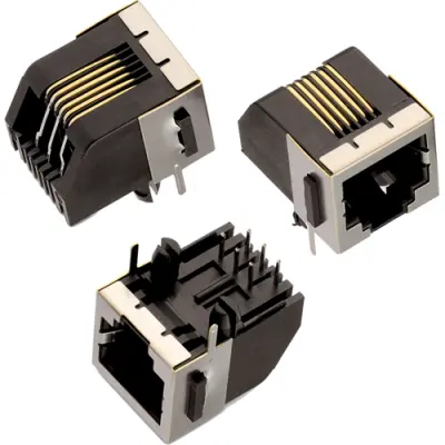 Socket, RJ11/RJ12/RJ14/RJ25, 6 pole, 6P6C, Cat 3, solder connection, through hole, 615006143421 - 1