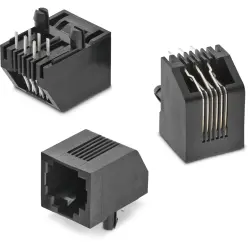 Socket, RJ11/RJ12/RJ14/RJ25, 6 pole, 6P6C, Cat 3, solder connection, through hole, 615006143621
