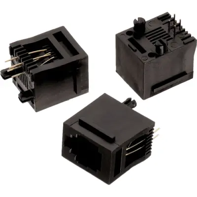 Socket, RJ11/RJ12/RJ14/RJ25, 6 pole, 6P6C, Cat 5, solder connection, through hole, 615006144121 - 1
