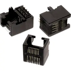 Socket, RJ45, 8 pole, 8P8C, Cat 3, solder connection, through hole, 615008137121