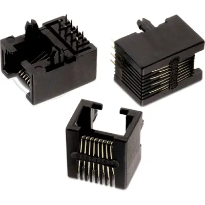 Socket, RJ45, 8 pole, 8P8C, Cat 3, solder connection, through hole, 615008137121 - 1