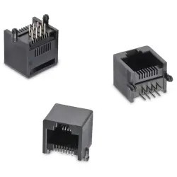 Socket, RJ45, 8 pole, 8P8C, Cat 3, solder connection, through hole, 615008138021