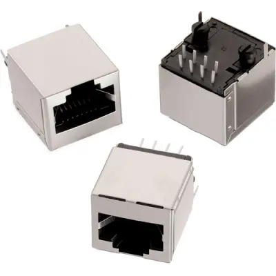 Socket, RJ45, 8 pole, 8P8C, Cat 3, solder connection, through hole, 615008138221 - 1