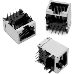 Socket, RJ45, 8 pole, 8P8C, Cat 3, solder connection, through hole, 615008140121