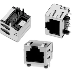 Socket, RJ45, 8 pole, 8P8C, Cat 3, solder connection, through hole, 615008140621