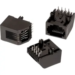 Socket, RJ45, 8 pole, 8P8C, Cat 3, solder connection, through hole, 615008143721