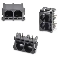 Socket, RJ45, 8 pole, 8P8C, Cat 3, solder connection, through hole, 615008149521M