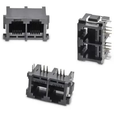 Socket, RJ45, 8 pole, 8P8C, Cat 3, solder connection, through hole, 615008149521M - 1