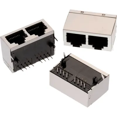 Socket, RJ45, 8 pole, 8P8C, Cat 3, solder connection, through hole, 615016137621 - 1