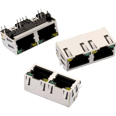 Socket, RJ45, 8 pole, 8P8C, Cat 3, solder connection, through hole, 615016137721 - 1