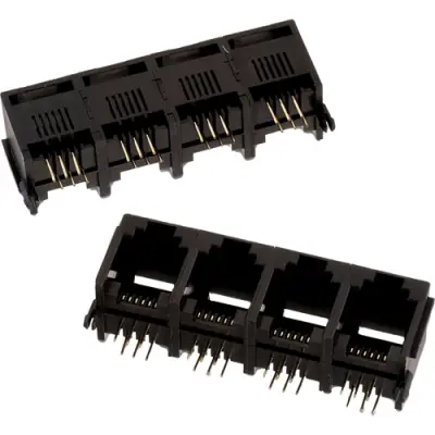 Socket, RJ11/RJ12/RJ14/RJ25, 6 pole, 6P6C, Cat 3, solder connection, through hole, 615024143921 - 1