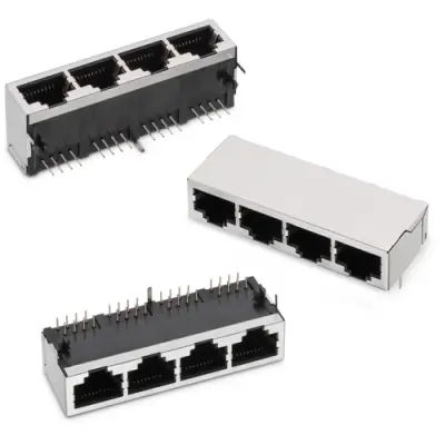 Socket, RJ45, 8 pole, 8P8C, Cat 3, solder connection, through hole, 615032137821 - 1