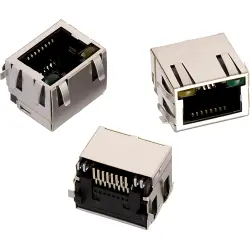Socket, RJ45, 8 pole, 8P8C, Cat 3, solder connection, SMD, 634008137521