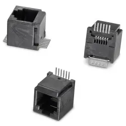 Socket, RJ11/RJ12/RJ14/RJ25, 6 pole, 6P6C, solder connection, SMD, 634106149621