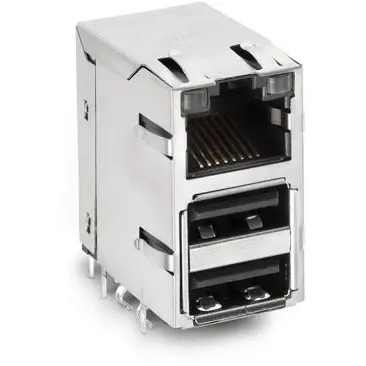 Socket, RJ45, 8 pole, 8P8C, Cat 5e, solder connection, through hole, 7497111611A - 1