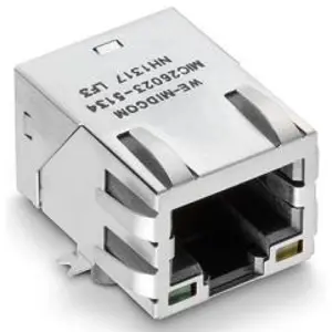 Socket, RJ45, 8 pole, 8P8C, Cat 5, solder connection, SMD, 7498011211 - 1