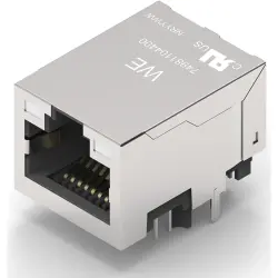 Socket, RJ45, 8 pole, 8P8C, Cat 5e, solder connection, through hole, 74981104400