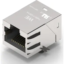 Socket, RJ45, 10 pole, 10P10C, solder connection, SMD, 7498111001A
