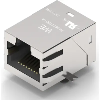 Socket, RJ45, 10 pole, 10P10C, solder connection, SMD, 7498111001A - 1