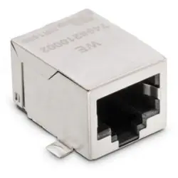Socket, RJ45, 8 pole, 8P8C, Cat 5, solder connection, SMD, 7498210002