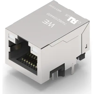Socket, RJ45, 8 pole, 8P8C, Cat 5, solder connection, through hole, 74982104400 - 1