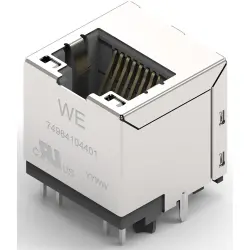 Socket, RJ45, 10 pole, 10P10C, Cat 5, solder connection, through hole, 74984104401