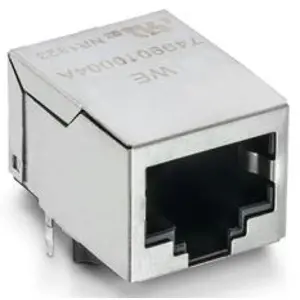 Socket, RJ45, 8 pole, 8P8C, Cat 5, solder connection, through hole, 7499010004A - 1