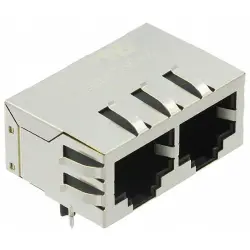 Socket, RJ45, 8 pole, 8P8C, Cat 5, solder connection, through hole, 7499021002A