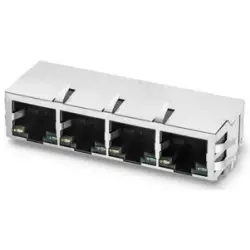 Socket, RJ45, Cat 5, solder connection, through hole, 7499031120A