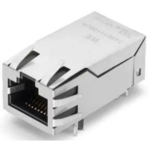 Socket, RJ45, 8 pole, 8P8C, Cat 5, solder connection, through hole, 7499111000A - 1