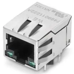 Socket, RJ45, 8 pole, 8P8C, Cat 5e, solder connection, through hole, 7499111446