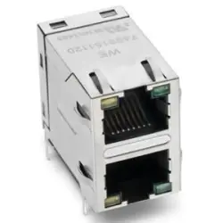 Socket, RJ45, 8 pole, 8P8C, Cat 5e, solder connection, through hole, 7499151120
