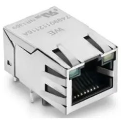 Socket, RJ45, 8 pole, 8P8C, Cat 5, solder connection, through hole, 7499211125