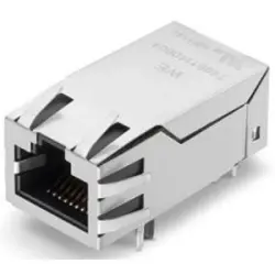Socket, RJ45, 8 pole, 8P8C, Cat 5e, solder connection, through hole, 7499511002A