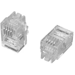 Plug, RJ9, 4 pole, 4P4C, Cat 3, IDC connection, cable assembly, 6-641334-2
