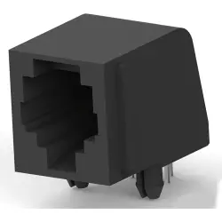 Socket, RJ11/RJ12/RJ14/RJ25, 6 pole, 6P6C, Cat 3, solder connection, PCB mounting, 5520250-3