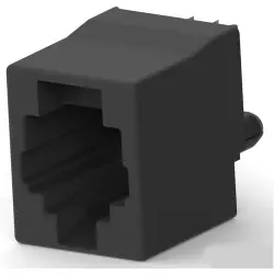 Socket, RJ11/RJ12/RJ14/RJ25, 6 pole, 6P6C, Cat 3, solder connection, PCB mounting, 5520425-3