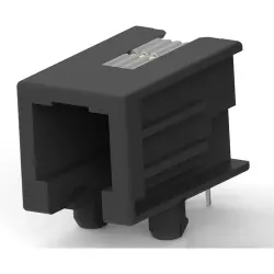 Socket, RJ22, 4 pole, 4P4C, Cat 3, solder connection, PCB mounting, 215875-1