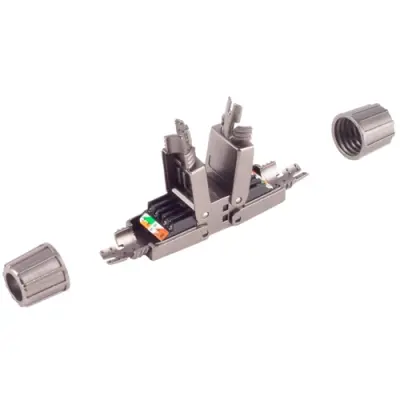 LSA connector, LSA (cable Ø up to 8.5 mm) to LSA, straight, Cat 6A, BS08-10001 - 1