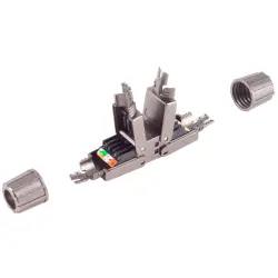 LSA connector, LSA (cable Ø up to 8.5 mm) to LSA, straight, Cat 6A, BS08-10001