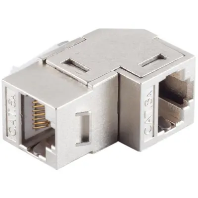 Keystone connector, RJ45 socket to RJ45 socket, angled, Cat 6A, BS08-10004 - 1