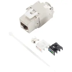 Keystone socket, RJ45, 8 pole, 8P8C, Cat 6A, panel mounting, BS08-10030