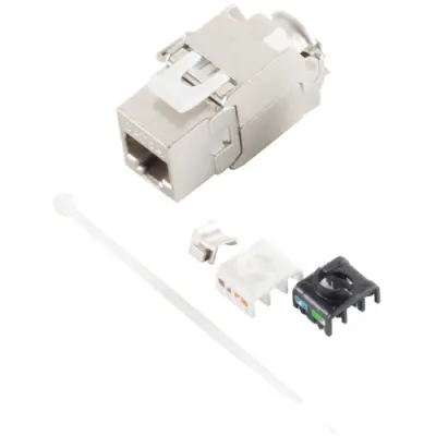 Keystone socket, RJ45, 8 pole, 8P8C, Cat 6A, panel mounting, BS08-10030 - 1