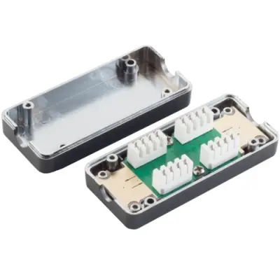 Connection box, LSA, (W x H x D) 84 x 37 x 23 mm, black/metal, BS75001-2 - 1