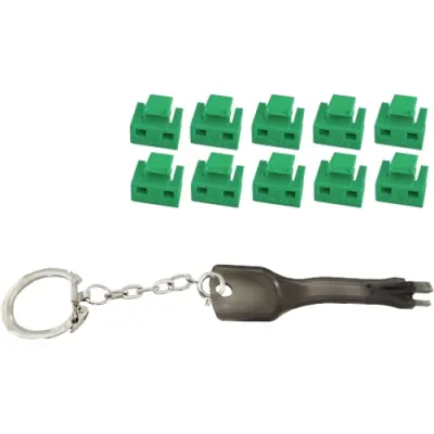 Blocker kit, green, for RJ45 socket, BS08-01031, package with 11 pieces - 1