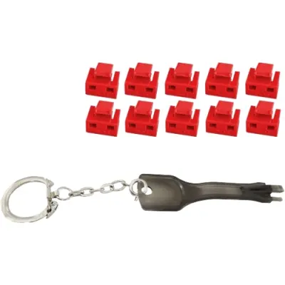 Blocker kit, red, for RJ45 socket, BS08-01033, package with 11 pieces - 1