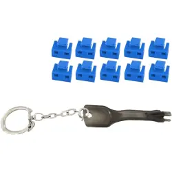 Blocker kit, blue, for RJ45 socket, BS08-01034, package with 11 pieces