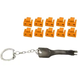 Blocker kit, orange, for RJ45 socket, BS08-01035, package with 11 pieces